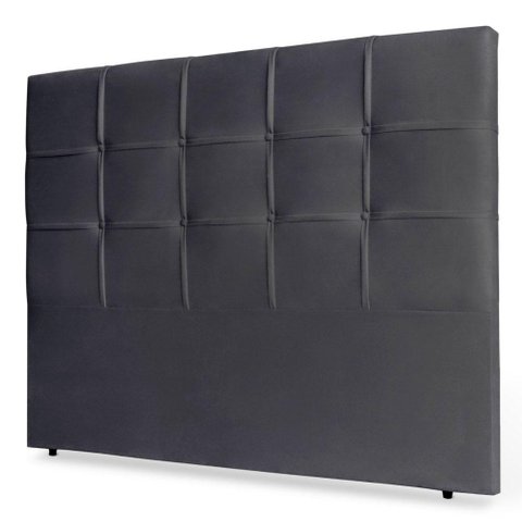Cabeceira Estofada Box Casal Fiorella 140cm Suede Cinza
