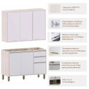 Ver imagem 2 de Kit Armário Aéreo e Balcão para Pia de Cozinha 120 Cm Atenas Cinza Cristal