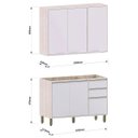 Ver imagem 4 de Kit Armário Aéreo e Balcão para Pia de Cozinha 120 Cm Atenas Cinza Cristal