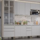 Ver imagem 5 de Kit Armário Aéreo e Balcão para Pia de Cozinha 120 Cm Atenas Cinza Cristal