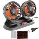 Ver imagem 1 de Ventilador Duplo Mesa Usb Escritorio Escrivaninha Carro Home Office Estudos Verao Calor Sol Dias que
