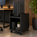 Ver imagem 4 de Suporte para Cpu e Nobreak em MDF Organizador Gabinete Gamer - Preto