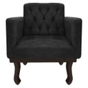 Ver imagem 6 de Kit Diva Recamier Diana 160cm Lado Esquerdo e 02 Poltronas Classic Suede Preto - ADJ Decor