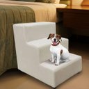 Ver imagem 2 de Escada Escadinha Pet Cachorro 3 Degraus Rampa Suede Premium:bege