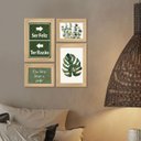Ver imagem 2 de Kit 4 Quadros para Decoração Folhas Plantas Frases Sala Cozinha