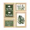 Kit 4 Quadros para Decoração Folhas Plantas Frases Sala Cozinha - 1