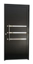 Ver imagem 1 de Porta Alumínio Lambril c/Friso c/Puxador e.Preto 80 Brimak