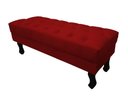 Ver imagem 1 de Recamier Baú Luis Xv Capitonê Retrô 120 cm Suede Vermelho Ms Decor