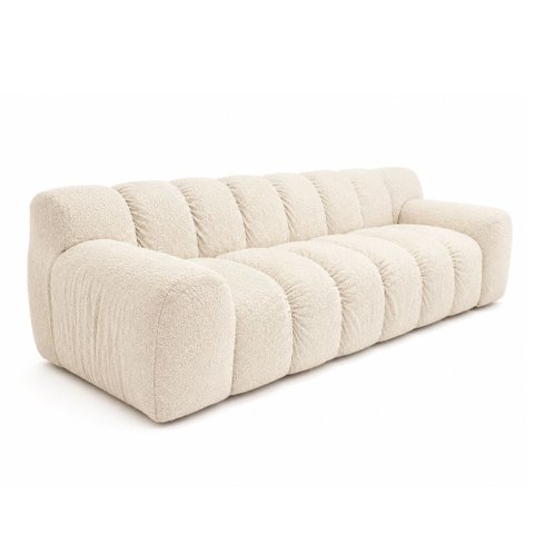 Sofá Nellow 2 Lugares 210cm Bouclé Off White - Sallar Home