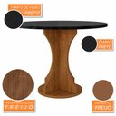 Ver imagem 3 de Mesa com 4 Cadeiras Redonda C/vidro Santorini Fre/pto/bouclé Off - M.a Freijó/preto/bouclé Off