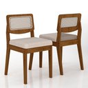 Ver imagem 5 de Mesa com 4 Cadeiras Redonda C/vidro Santorini Fre/pto/bouclé Off - M.a Freijó/preto/bouclé Off