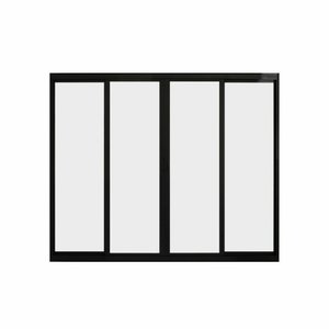 Janela de Correr 4 Folhas S/ Grade Aluminio Preto 1.00 X 1.50 Linha Modular - Hale