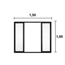 Ver imagem 2 de Janela de Correr 4 Folhas S/ Grade Aluminio Preto 1.00 X 1.50 Linha Modular - Hale