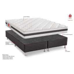 Conjunto Box King Espuma D45 Max Saúde Premium 192x203x70 Reconflex - 5