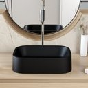 Ver imagem 3 de Cuba de Apoio Retangular para Banheiro Lavabo C01 Br37w Preto Matte Fosca - Lyam