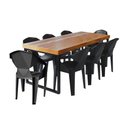 Ver imagem 1 de Conjunto Mesa Industrial Bernardo 2,20 Ferragem Preta com 8 Cadeiras New Alegra Preta