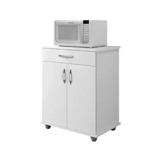Ver imagem 2 de Balcão Multiuso para Micro-ondas 302 Armário de Cozinha 2 Portas 1 Gaveta Branco