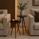 Ver imagem 1 de Conjunto de Mesa Lateral Pé Palito Redonda Preto