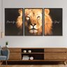Trio Leão Nunca Foi Sorte Sempre Foi Deus Tam 40x60 3 Peças - 1