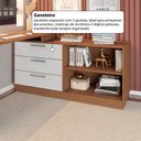 Ver mais imagens de Mesa Escrivaninha com Cômoda com 3 Gavetas e 2 Nichos American Marrom/Freijó com Branco