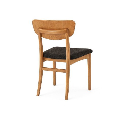 Cadeira Blues de Madeira Eucalipto Nobre com Encosto Estofado Ergonômico-facinatta Preto-grafite