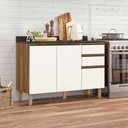 Ver imagem 1 de Balcão Lavanderia Multiuso 2 Portas Carvalho Rústico Off White Dione Shop Jm