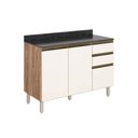 Ver imagem 2 de Balcão Lavanderia Multiuso 2 Portas Carvalho Rústico Off White Dione Shop Jm