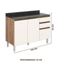 Ver imagem 4 de Balcão Lavanderia Multiuso 2 Portas Carvalho Rústico Off White Dione Shop Jm