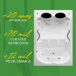Banheira Dupla Imperatriz Completa com Hidro em Acrílico - 1.80x1.20x0.50 - 127v - 7