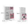 Cozinha e Máquina de Lavar em Mdf Altura 100cm para Crianças Pequenas:rosa - 3