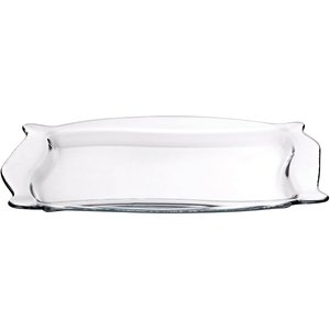 Bandeja Travessa Vidro Retangular Bordas Decoradas Centro Mesa Decorativo Fruteira Pasabahce