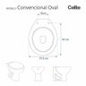 Tampa de Vaso Sanitário com Amortecedor Convencional Oval Branco para Bacia Celite - 3