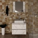 Ver imagem 4 de Conjunto Para Banheiro Armarios Com Cuba E Espelho BN9 Marmore Branco Tecno Mobili
