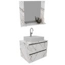 Ver imagem 2 de Conjunto Para Banheiro Armarios Com Cuba E Espelho BN9 Marmore Branco Tecno Mobili