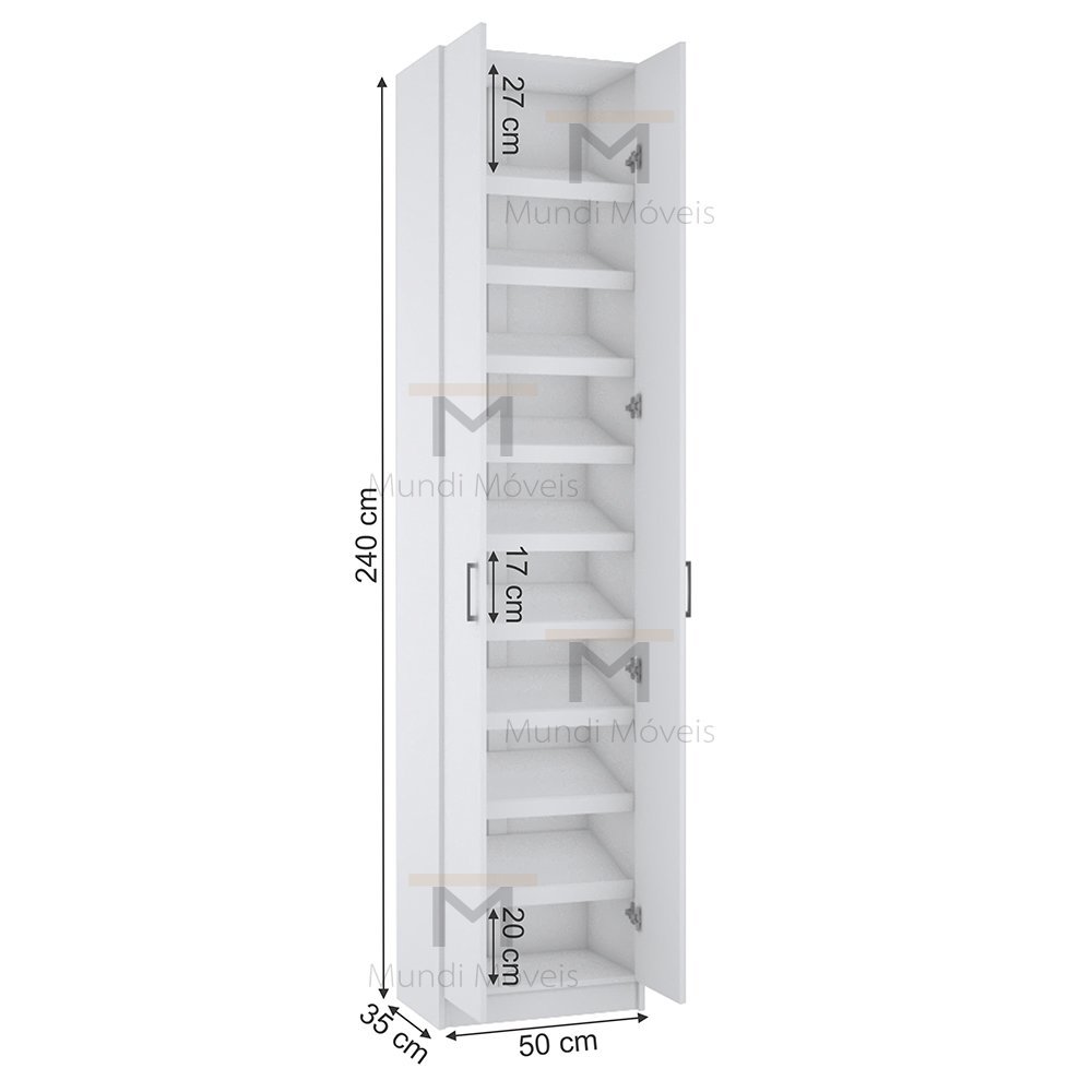 SAPATEIRA MÓDULO COM PORTAS 20 PARES 100% MDF M504.B (CASA, LOJA) MUNDI MOVEIS - 2