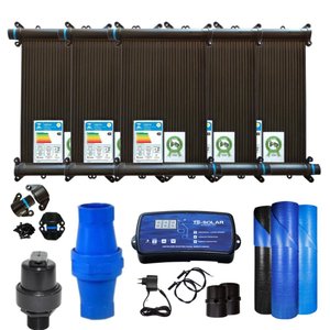 KIT AQUECIMENTO SOLAR PISCINA 6X3 30 PLACAS 2Mt