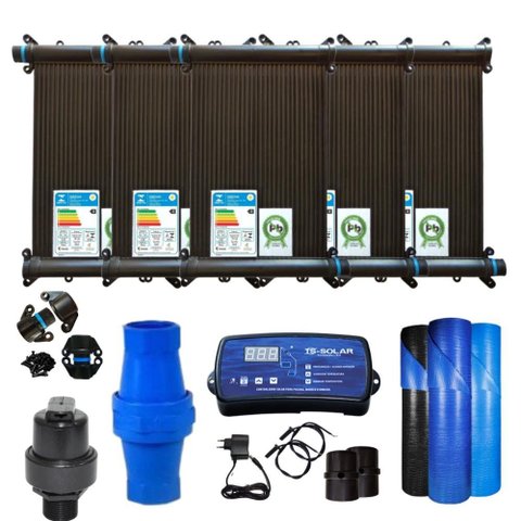 Kit Aquecimento Solar Piscina 6x3 30 Placas 2mt