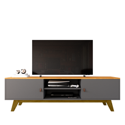Rack Viena 1.8 P/ Tv até 75 Pol Sala de Estar-oferta:cinza/freijó - 1