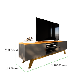 Rack Viena 1.8 P/ Tv até 75 Pol Sala de Estar-oferta:cinza/freijó - 6