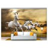 Papel De Parede Cavalos Brancos Correndo 3D Anm100 - 1