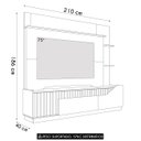 Ver imagem 4 de Estante Painel para Tv 75 Pol 210cm Shay Cinamomo/off B02 - Mpozenato