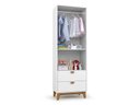 Ver imagem 3 de Guarda-Roupa Infantil Magia 66,5cm 2 Portas 2 Gavetas MDP Cabideiro Pés Madeira - Branco