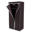 Ver imagem 1 de Armário Camping Portátil Preto Guarda-roupa Multifuncional com Arara e Cabideiro