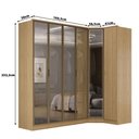 Ver imagem 3 de Guarda Roupa Modulado 2,40m Portas Reflecta C/ Led 100% Mdf Cor:olmo