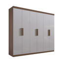 Ver imagem 1 de Guarda Roupa Casal Colibri 6 Portas Mdf Castanho Off White