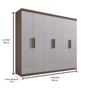 Ver imagem 2 de Guarda Roupa Casal Colibri 6 Portas Mdf Castanho Off White