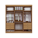 Ver imagem 3 de Guarda Roupa Casal Colibri 6 Portas Mdf Castanho Off White
