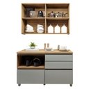 Ver imagem 5 de Cozinha Completa Modulada 2 Peças 3 Portas 4 Gavetas Norten Marrom/Verde/Nature