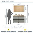 Ver imagem 3 de Cozinha Completa Modulada 2 Peças 3 Portas 4 Gavetas Norten Marrom/Verde/Nature