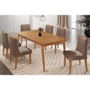 Ver imagem 5 de Conjunto: Mesa de Cozinha Havana Tampo Curvo 180cm+6 Cadeiras Maldivas Madeira Naturale - Capuccino/
